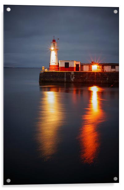 newlyn lighthouse Acrylic by jon betts