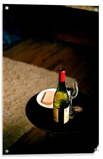 Bread and wine Acrylic by Simon Joshua Peel