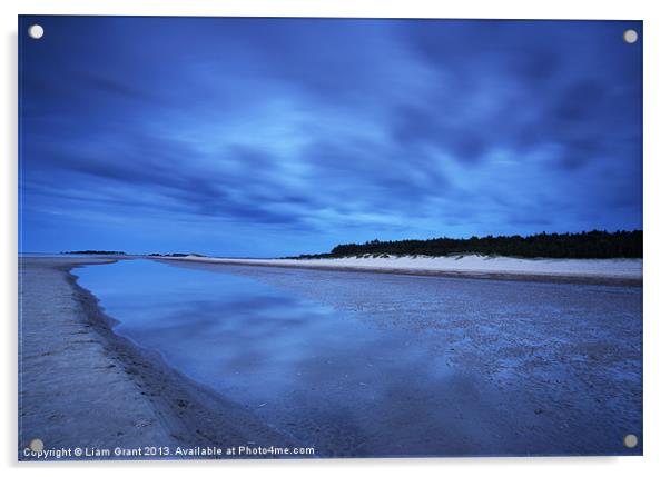 Dusk twilight. Wells-next-the-Sea. Acrylic by Liam Grant