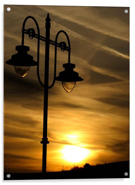 Street lighting at Dawn Acrylic by adrian markey