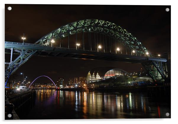 Newcastle Quayside Acrylic by Anth Short