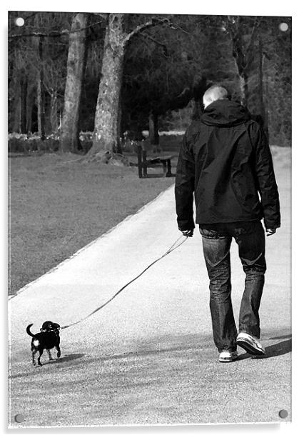 WALKING THE DOG Acrylic by Anthony R Dudley (LRPS)