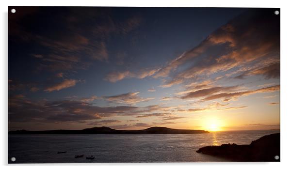 SUNSET OVER RAMSEY ISLAND Acrylic by Anthony R Dudley (LRPS)