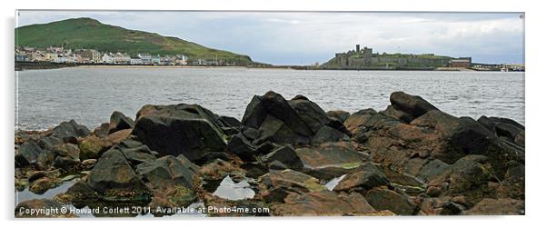 Peel, Isle of Man Acrylic by Howard Corlett