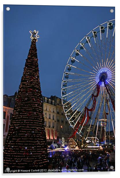 Lille Christmas Market Acrylic by Howard Corlett