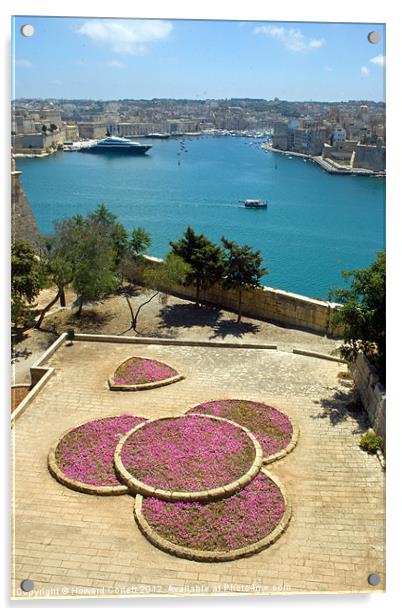 Grand Harbour, Valletta Acrylic by Howard Corlett