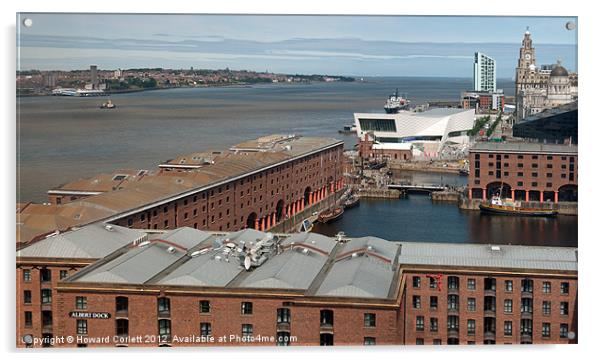 Albert Dock Panorama Acrylic by Howard Corlett