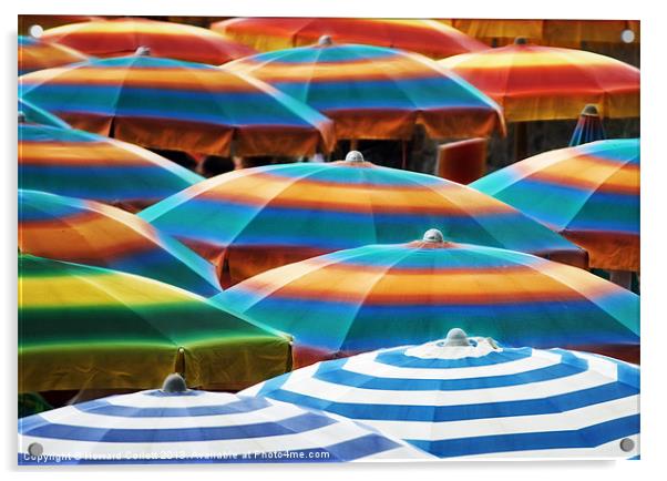 Beach umbrellas fractal Acrylic by Howard Corlett