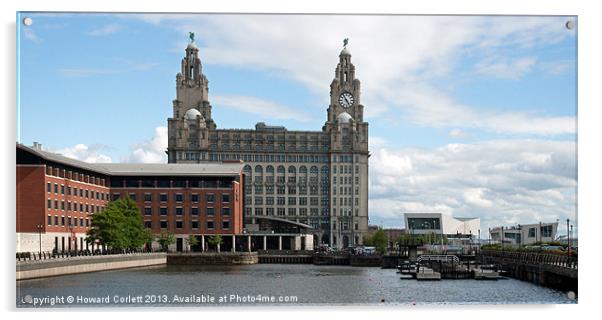 Liver Building Panorama Acrylic by Howard Corlett
