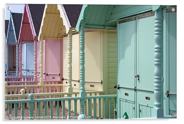 Mersea beach huts Acrylic by Howard Corlett
