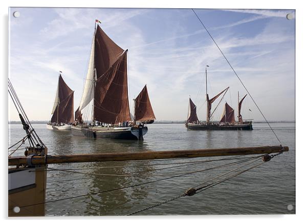 Maldon Barge Match 2010 Acrylic by Howard Corlett