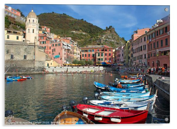 Vernazza Harbour Acrylic by Howard Corlett