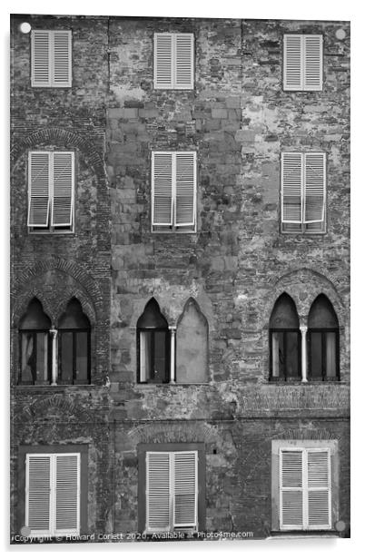 Windows and shutters monochrome Acrylic by Howard Corlett