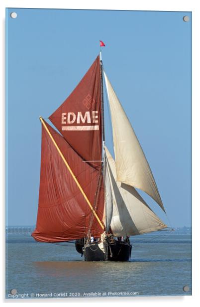 Thames Barge Edme Acrylic by Howard Corlett