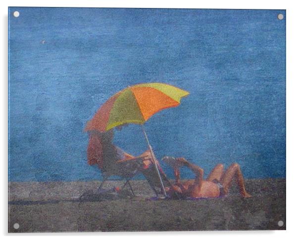 Beach Brolly Acrylic by Gary Miles