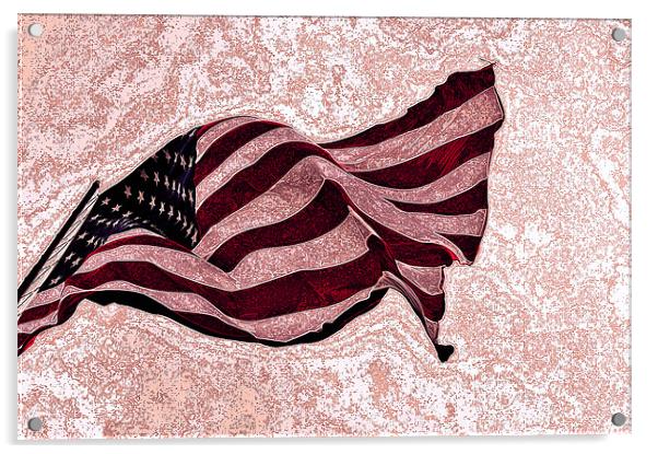 Old Glory Acrylic by Coralena Watts