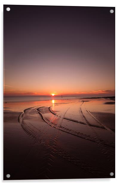 cromer beach sunrise Acrylic by Simon Wrigglesworth