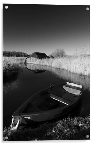 Hickling Rowing Boat Acrylic by Simon Wrigglesworth