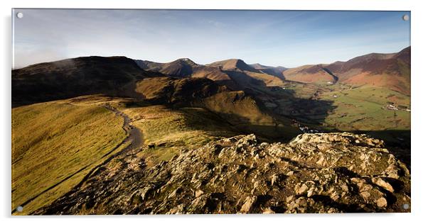 Cat Bells to Maiden Moor Acrylic by Simon Wrigglesworth