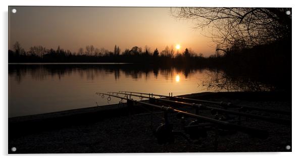 Sunset on the Lake Acrylic by Simon Wrigglesworth