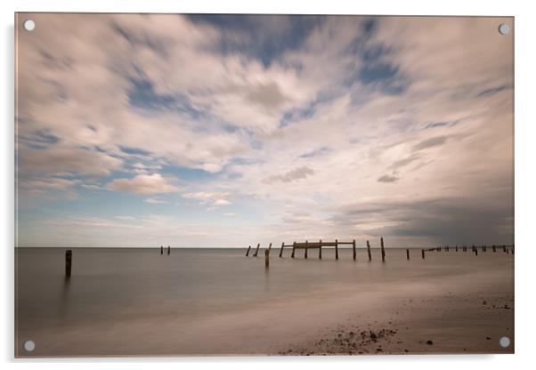 Happisburgh Shore Acrylic by Simon Wrigglesworth