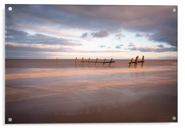 Norfolk coastal sunset Acrylic by Simon Wrigglesworth