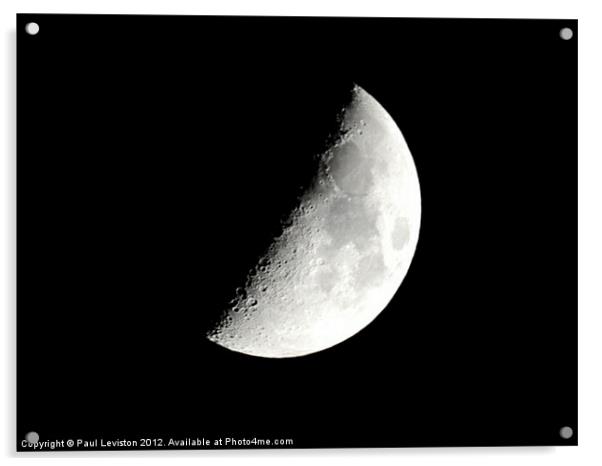 The Moon (Half) Acrylic by Paul Leviston