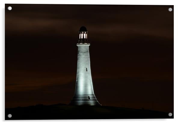 Hoad Monument at Night Acrylic by Paul Leviston