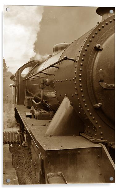 Steam Locomotive in Sepia Acrylic by graham young