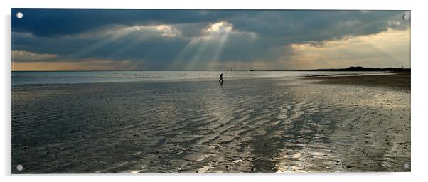 Alone on the Beach Acrylic by graham young