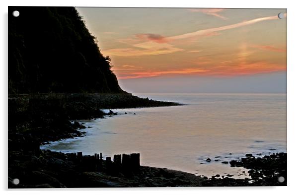 West Beach Sunset, Lynmouth  Acrylic by graham young
