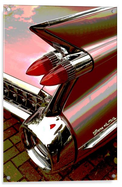 1959 Cadillac Coupe De Ville Tail Lights - Posteri Acrylic by graham young