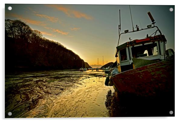 Watermouth Bay Sunset Acrylic by graham young