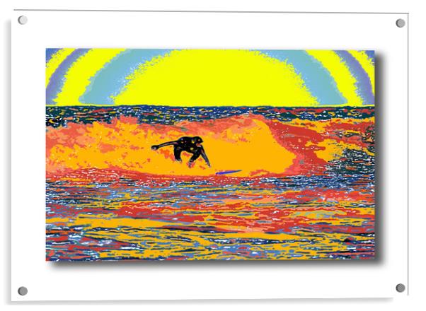 Rainbow Surfer Acrylic by graham young