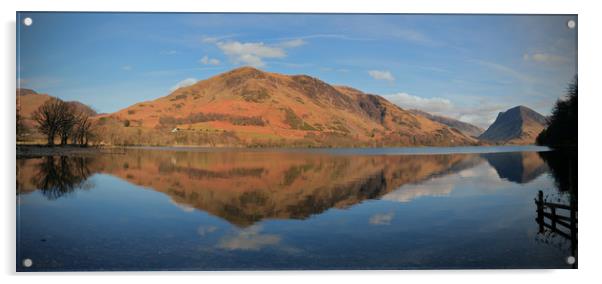 Buttermere Reflections panorama Acrylic by graham young