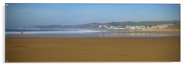 Woolacombe Beach Panoramic Acrylic by graham young