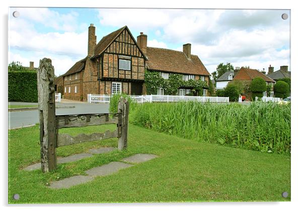 The Stocks and Whipping Post, Aldbury Acrylic by graham young