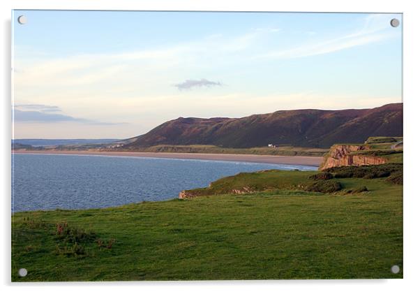 Rhossili Bay - Gower Acrylic by Steve Strong