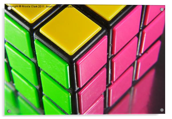 Games Cube Acrylic by Nicola Clark