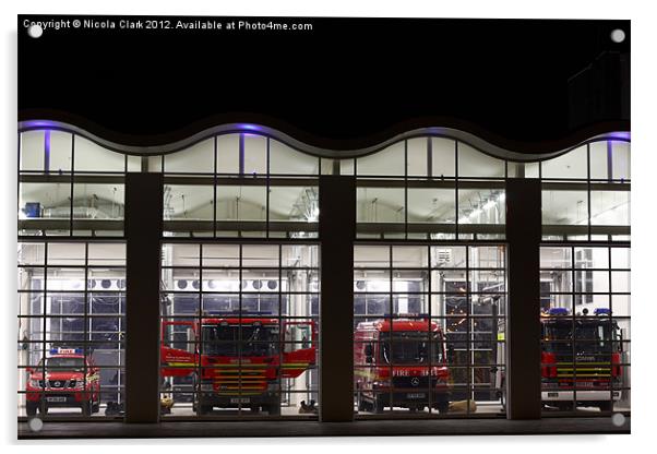 Fire Station Acrylic by Nicola Clark