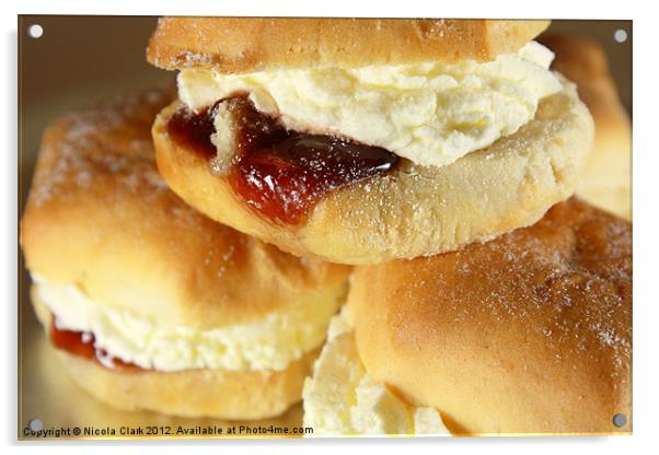 Jam and Cream Scones Acrylic by Nicola Clark