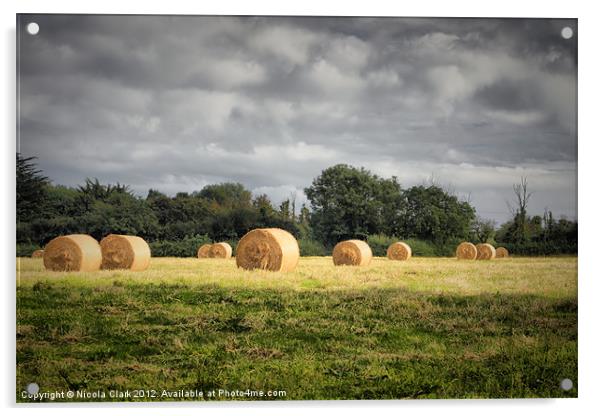 Bales Of Straw Acrylic by Nicola Clark