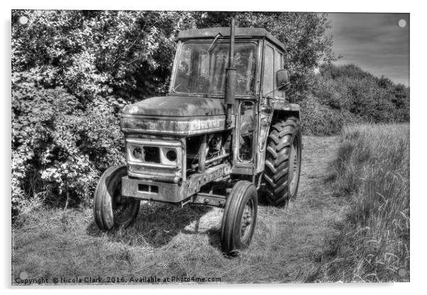 Leyland Farm Tractor Acrylic by Nicola Clark