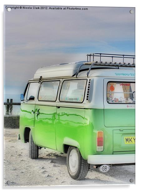 Classic VW Campervan Acrylic by Nicola Clark