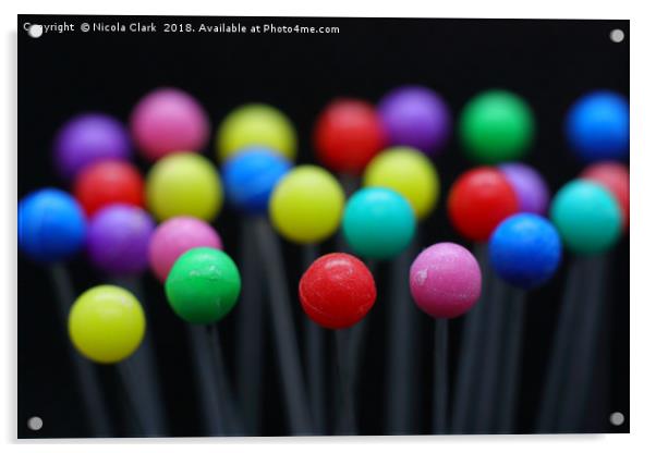 Coloured Pins Acrylic by Nicola Clark