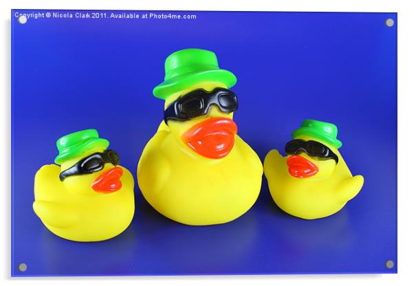 Three Rubber Ducks Acrylic by Nicola Clark