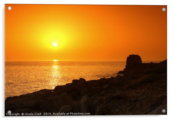 Sunset At Pulpit Rock Acrylic by Nicola Clark