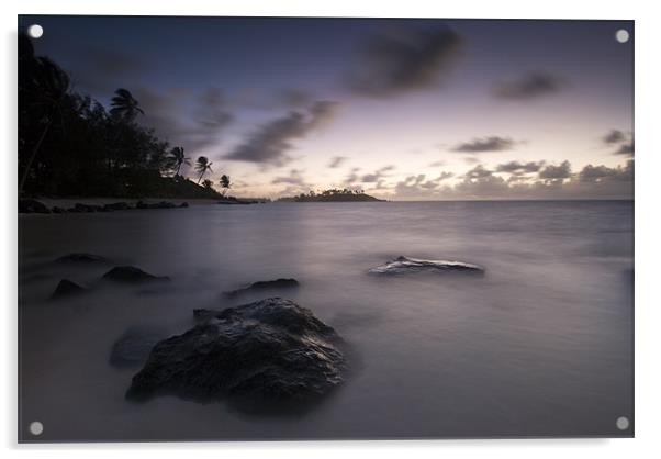 Pacific Dawn - Rarotonga Acrylic by Michael Treloar