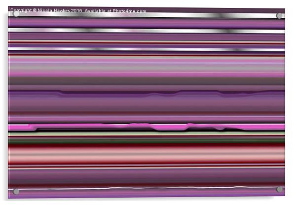  One The Line (purple) Acrylic by Nicola Hawkes