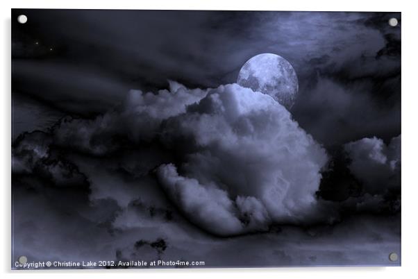 Blue Moon Acrylic by Christine Lake